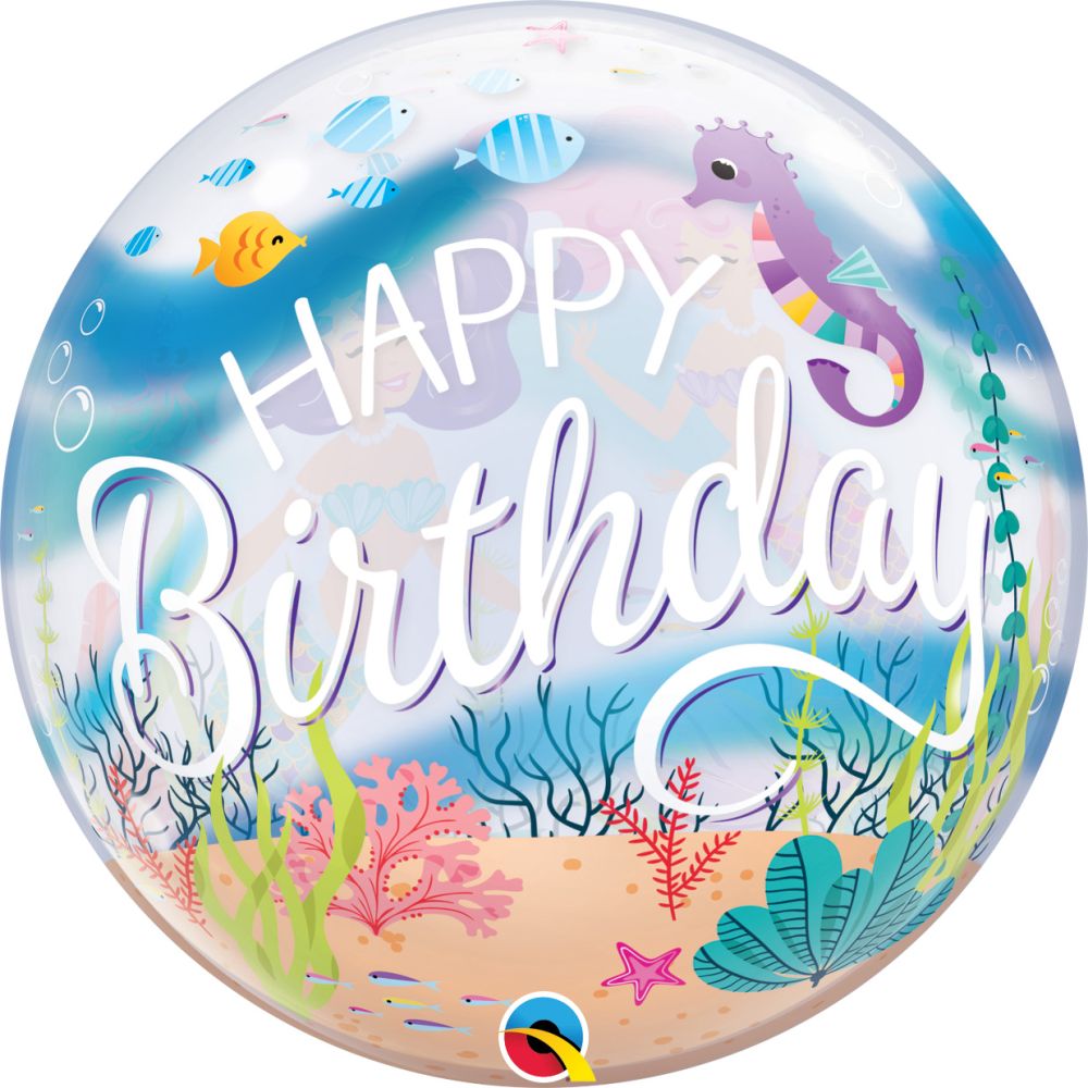 Bubble 22" Seahorse Birthday Party Balloon