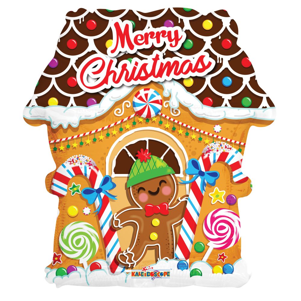 18" Christmas Gingerbread House Balloon