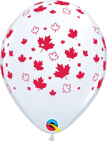 11" Maple Leafs White (50pcs) Balloons