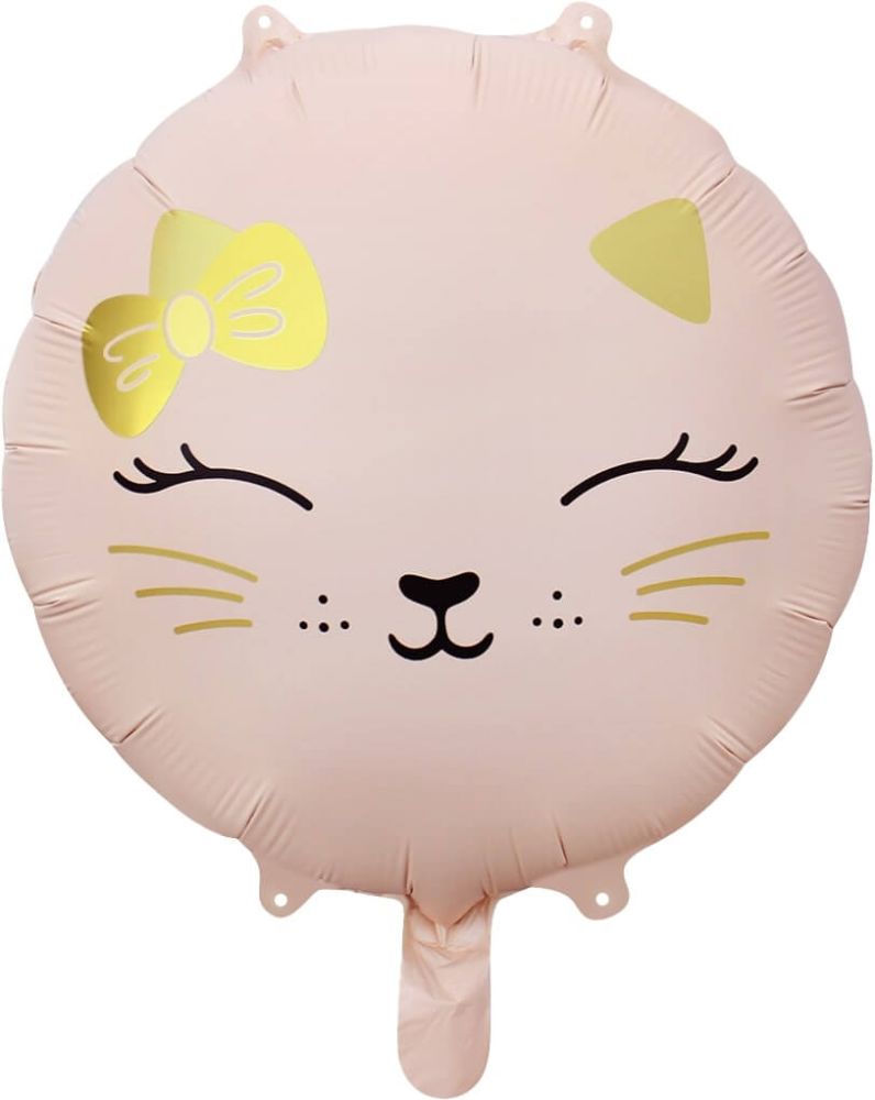 18" Matte Pink Cat Face Balloon