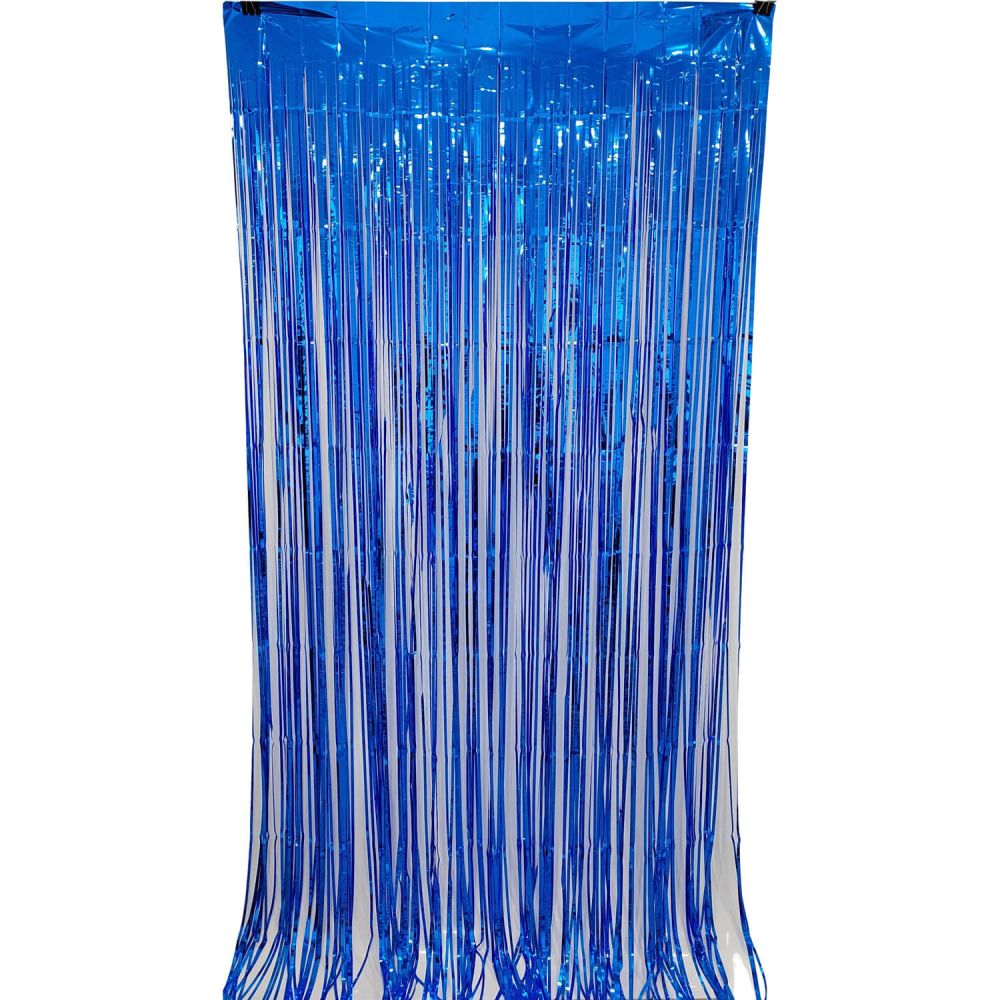 6.5ft x 3.25ft Fringe Curtain - Blue