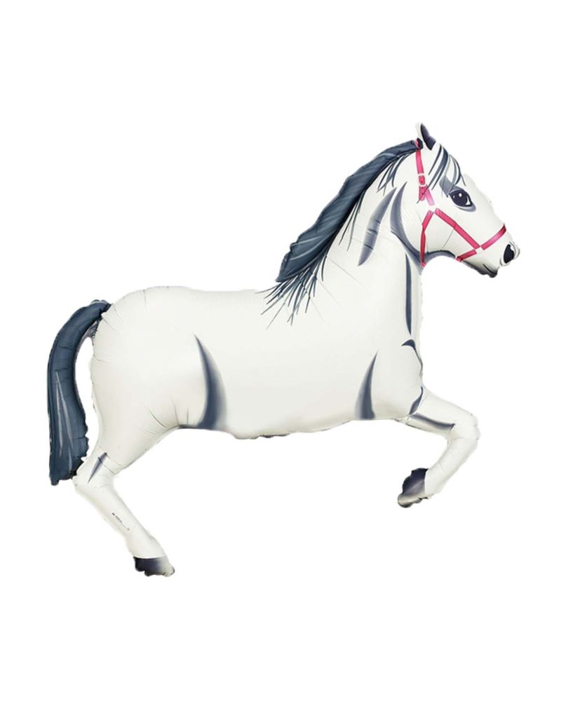 37" White Horse Balloon