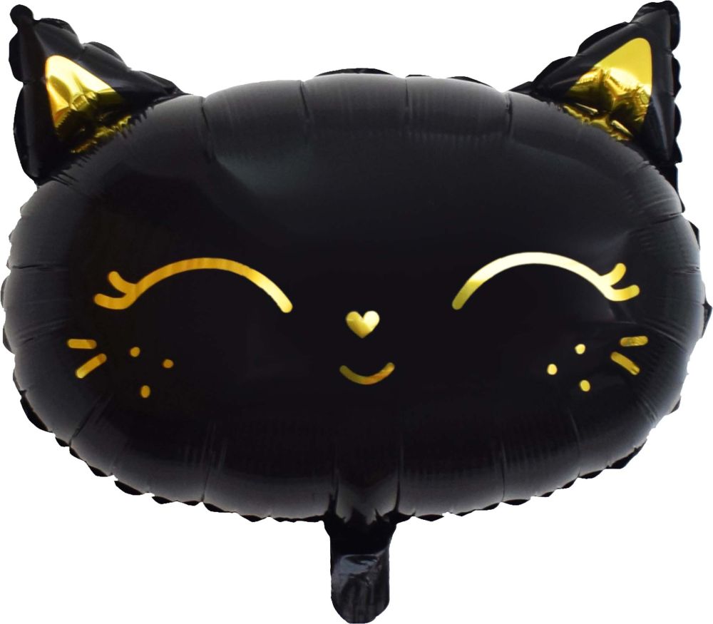 18" Shape Kitty Cat Black Balloon