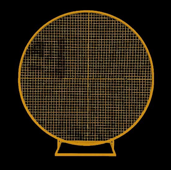 6.5 ft Round Metal Mesh Balloon Frame Gold