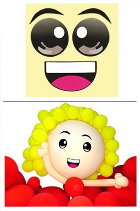 Cartoon Face Sticker Large