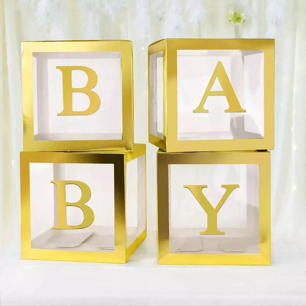 12" Baby Balloon Box Gold (4pcs)