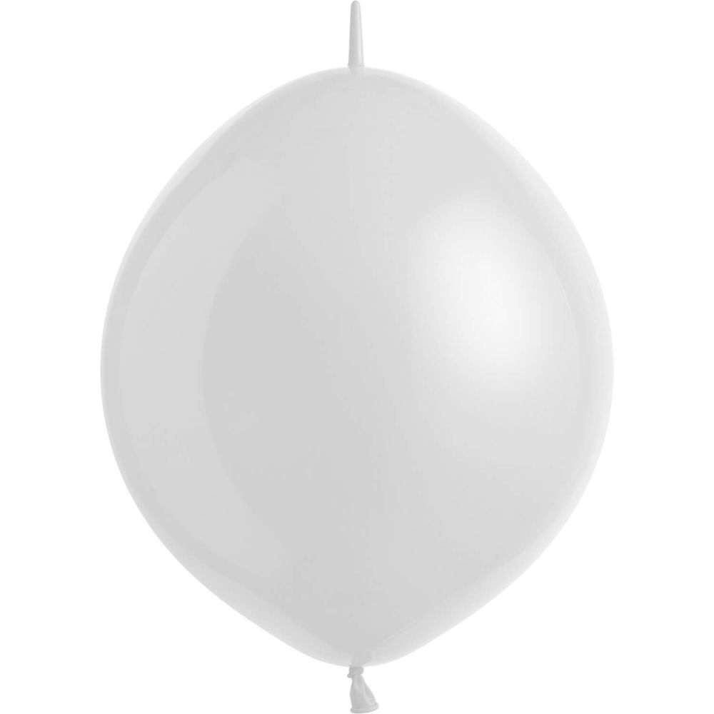 06" Standard Frosty White Linking (100pcs) Everts Balloons