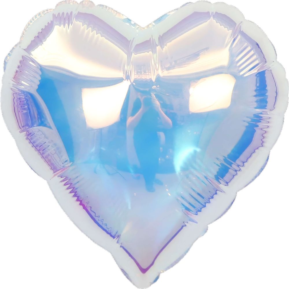 18" Mirror Iridescent Heart Balloon