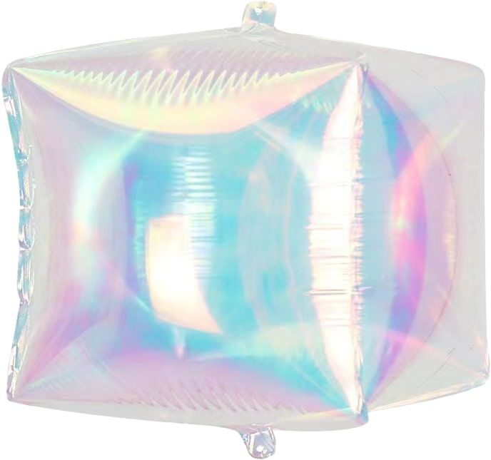 10" Iridescent Clear Cube Balloon (air only)