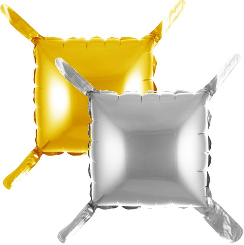22" Square 2-sided Matte Silver and Gold Balloon