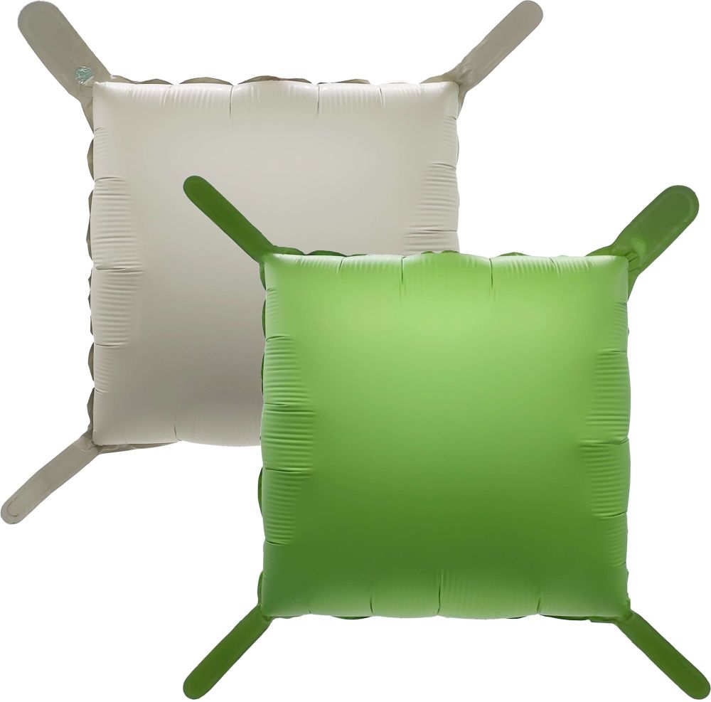 22" Square 2-sided Matte Green and Cream Balloon