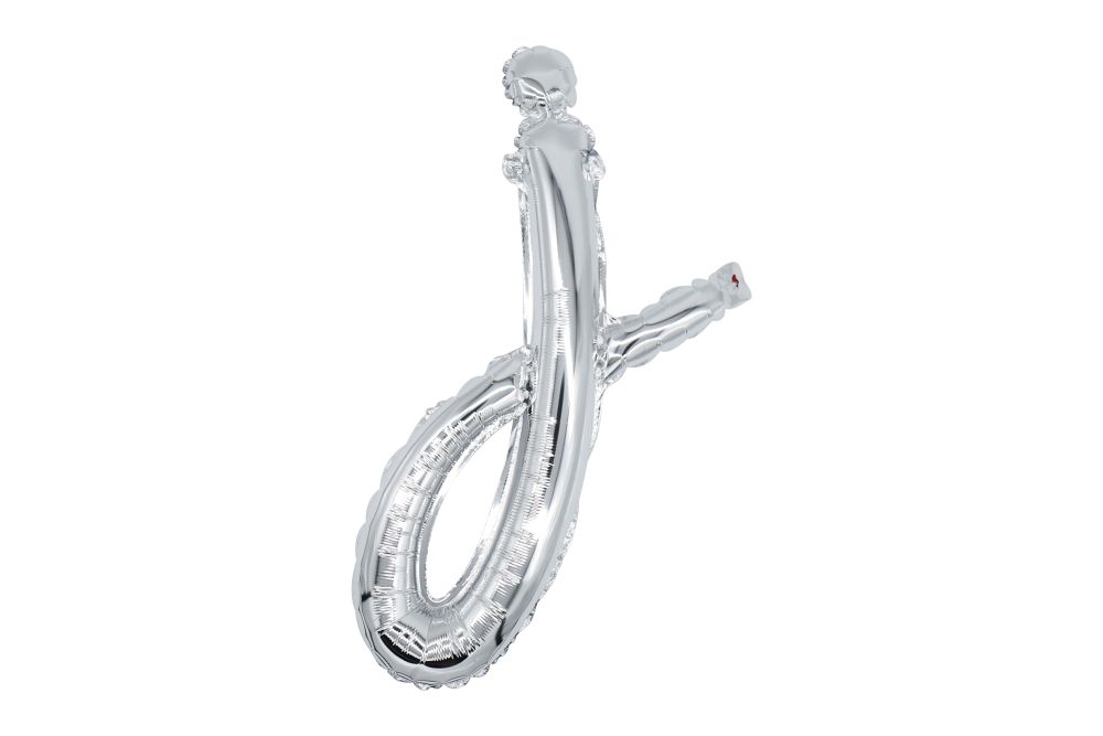 20" Silver Script Letter J Balloon