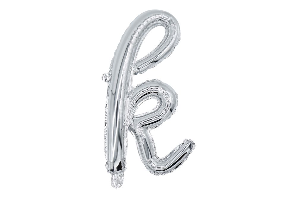 20" Silver Script Letter K Balloon