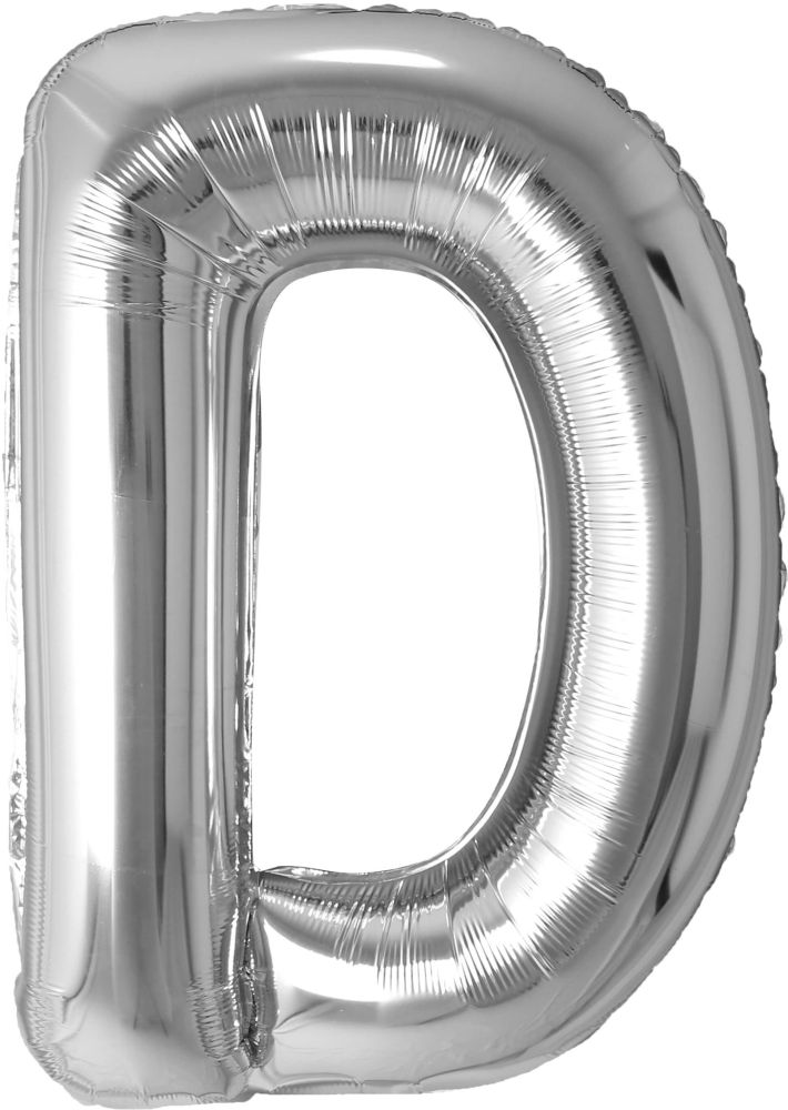 34" Silver Letter D Airise Balloon