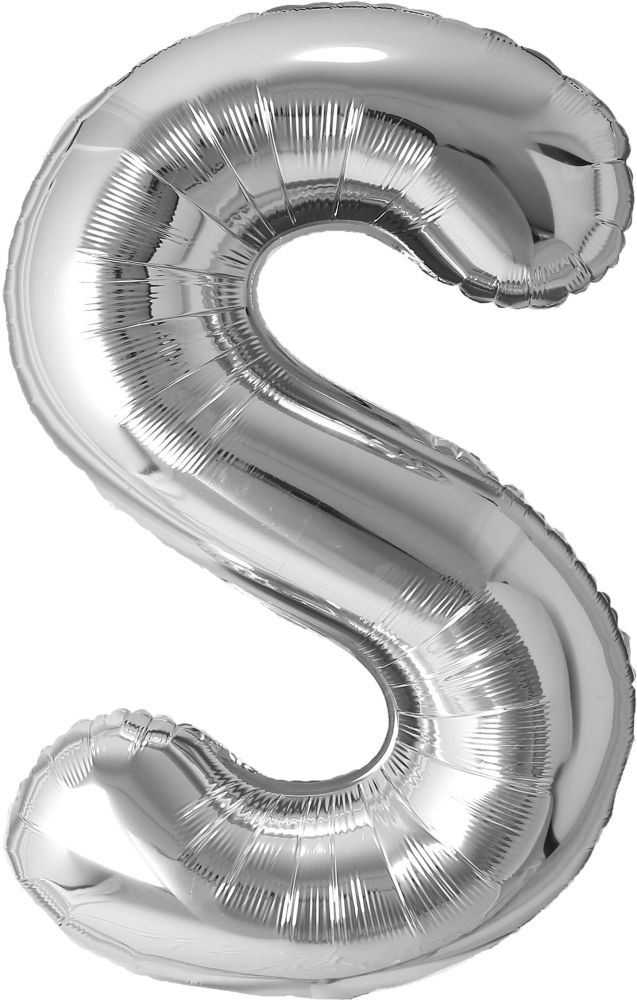 34" Silver Letter S Airise Balloon