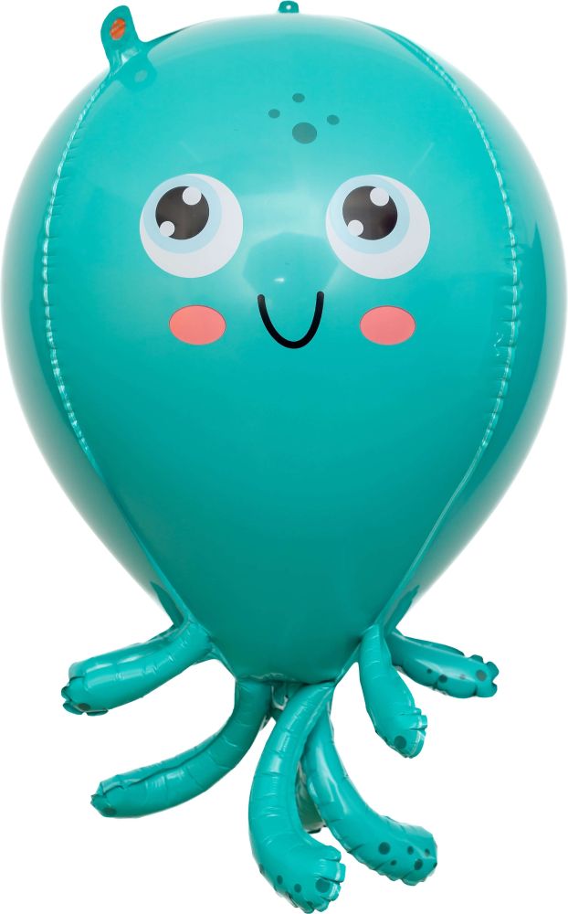 20" 3D Baby Blue Squid Balloon