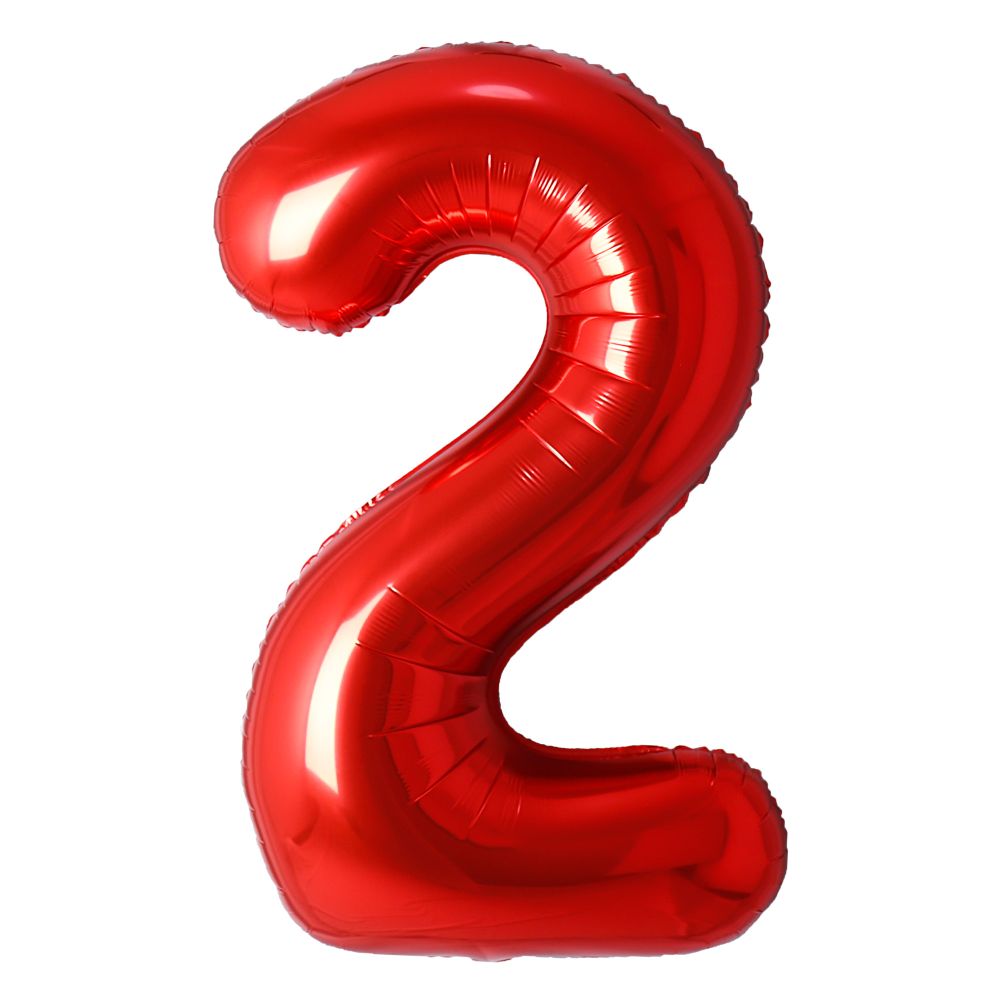 34" Red Number 2 Airise Balloon