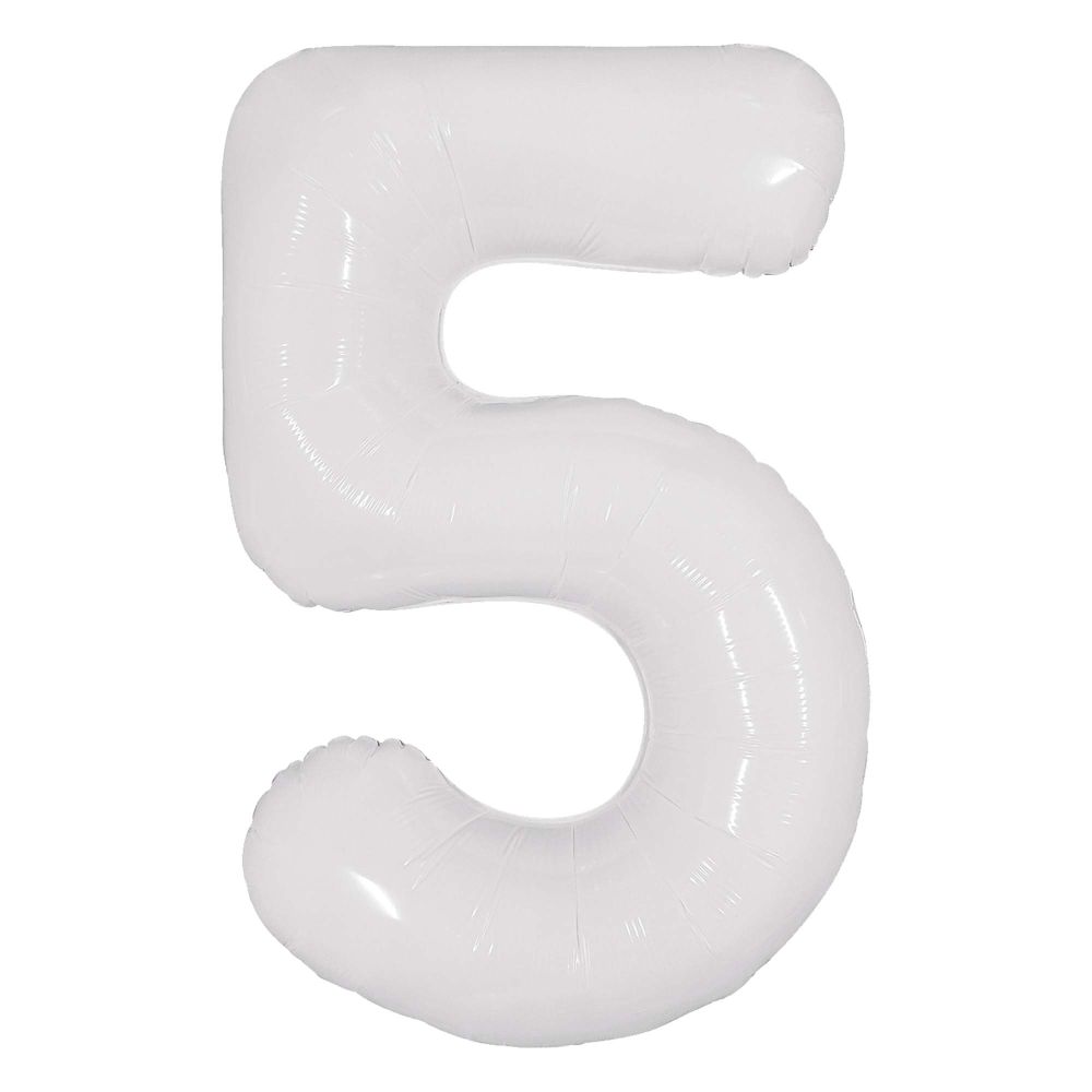 34" Milky White Number 5 (Air Only) Balloon