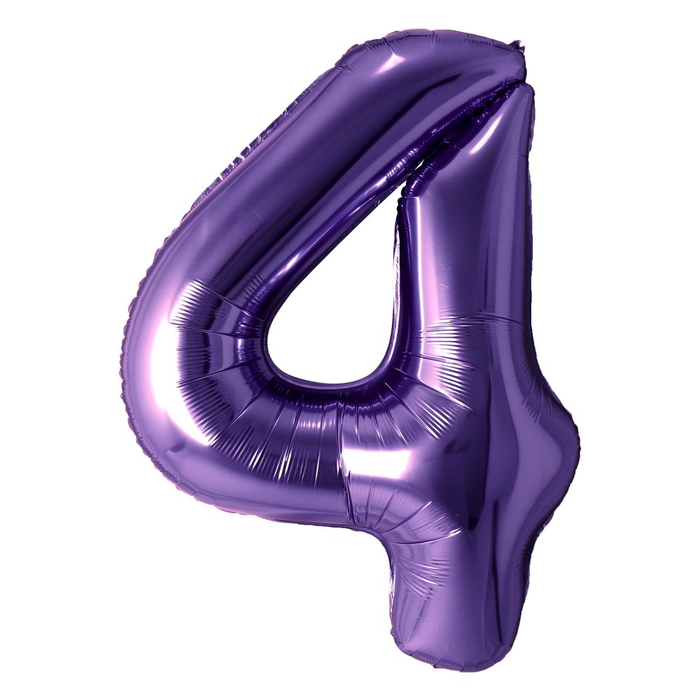 34" Purple Number 4 Balloon