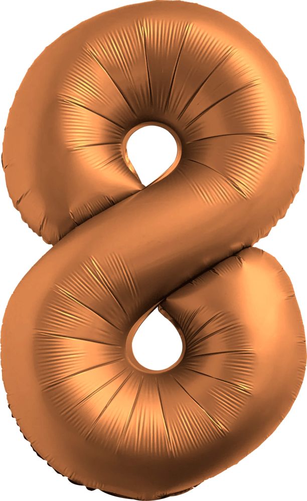 34" Chrome Rose Gold Number 8 Balloon