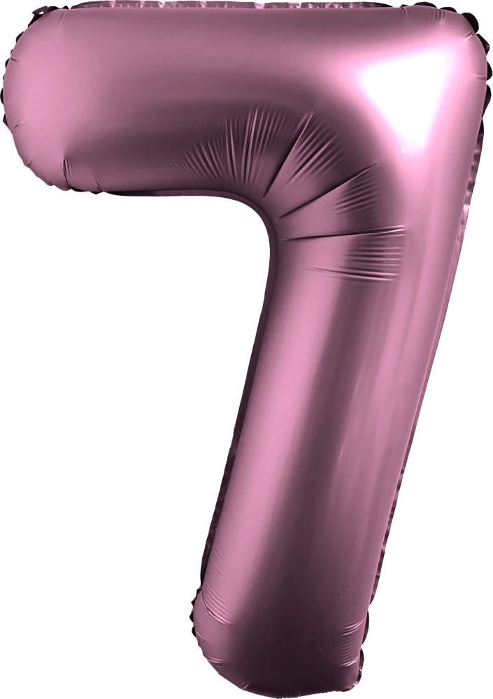 34" Chrome Pink Number 7 Balloon