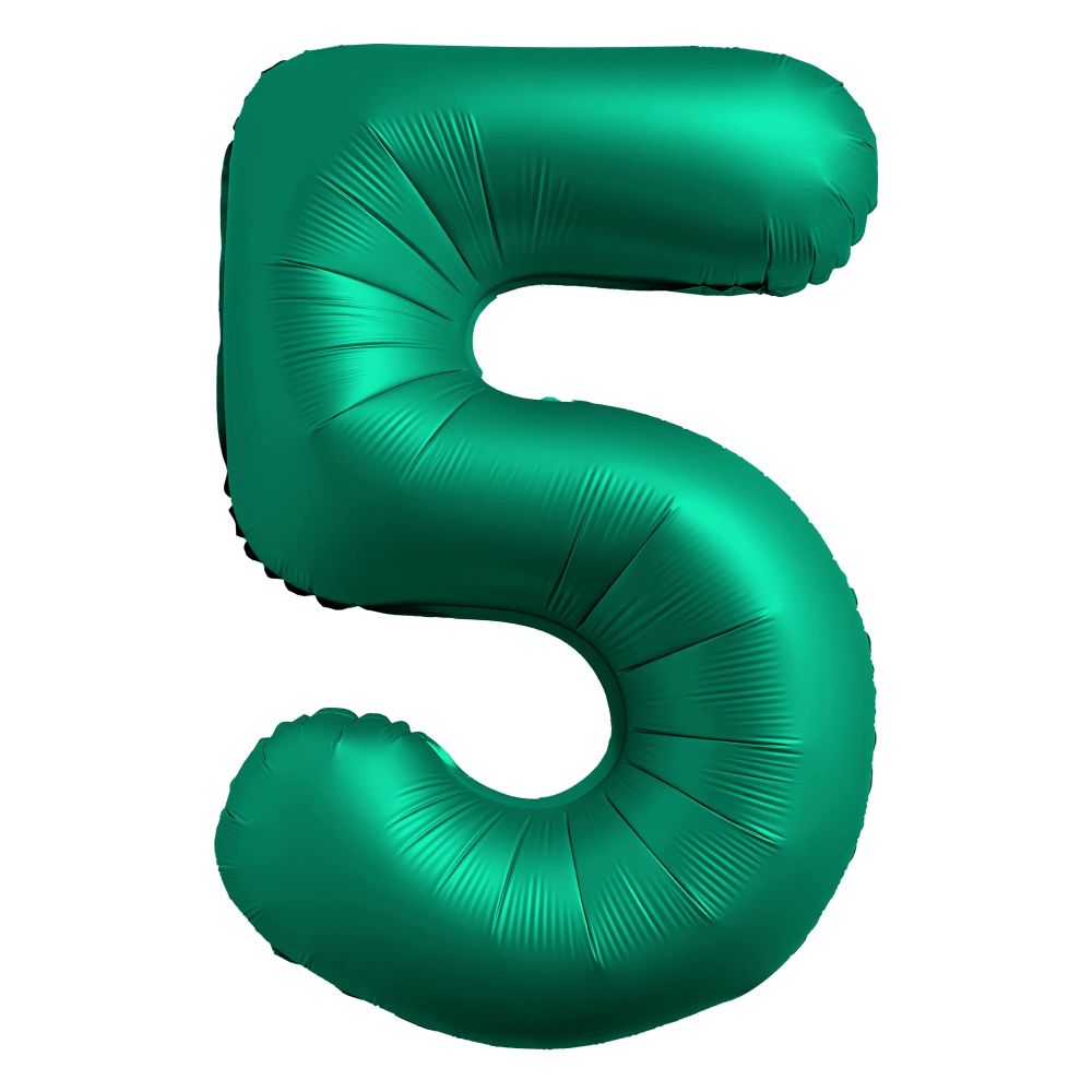 34" Chrome Green Number 5 Airise Balloon