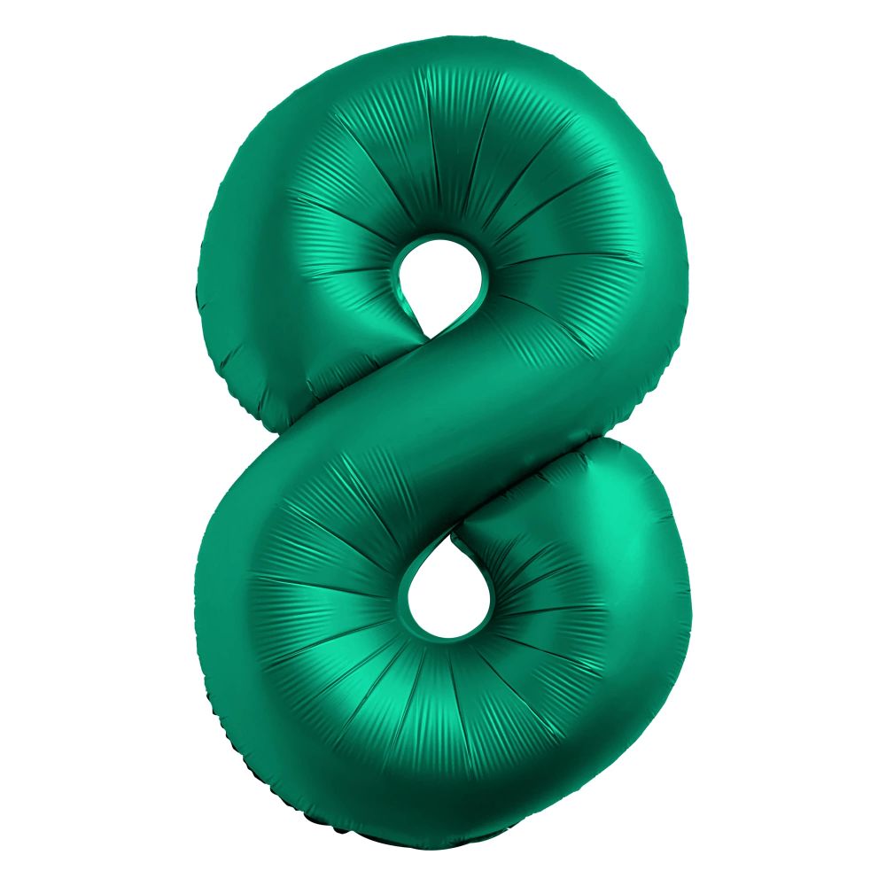 34" Chrome Green Number 8 Airise Balloon