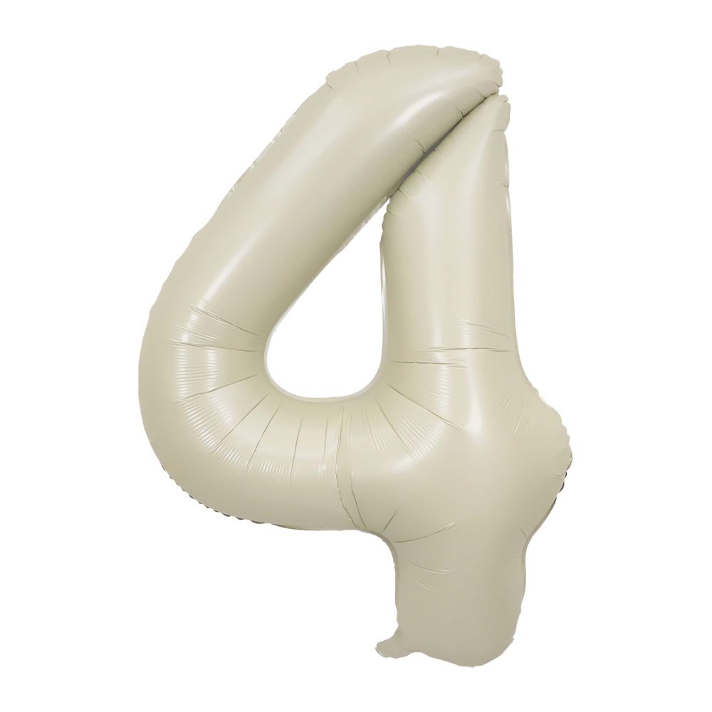 34" Cream Number 4 Balloon