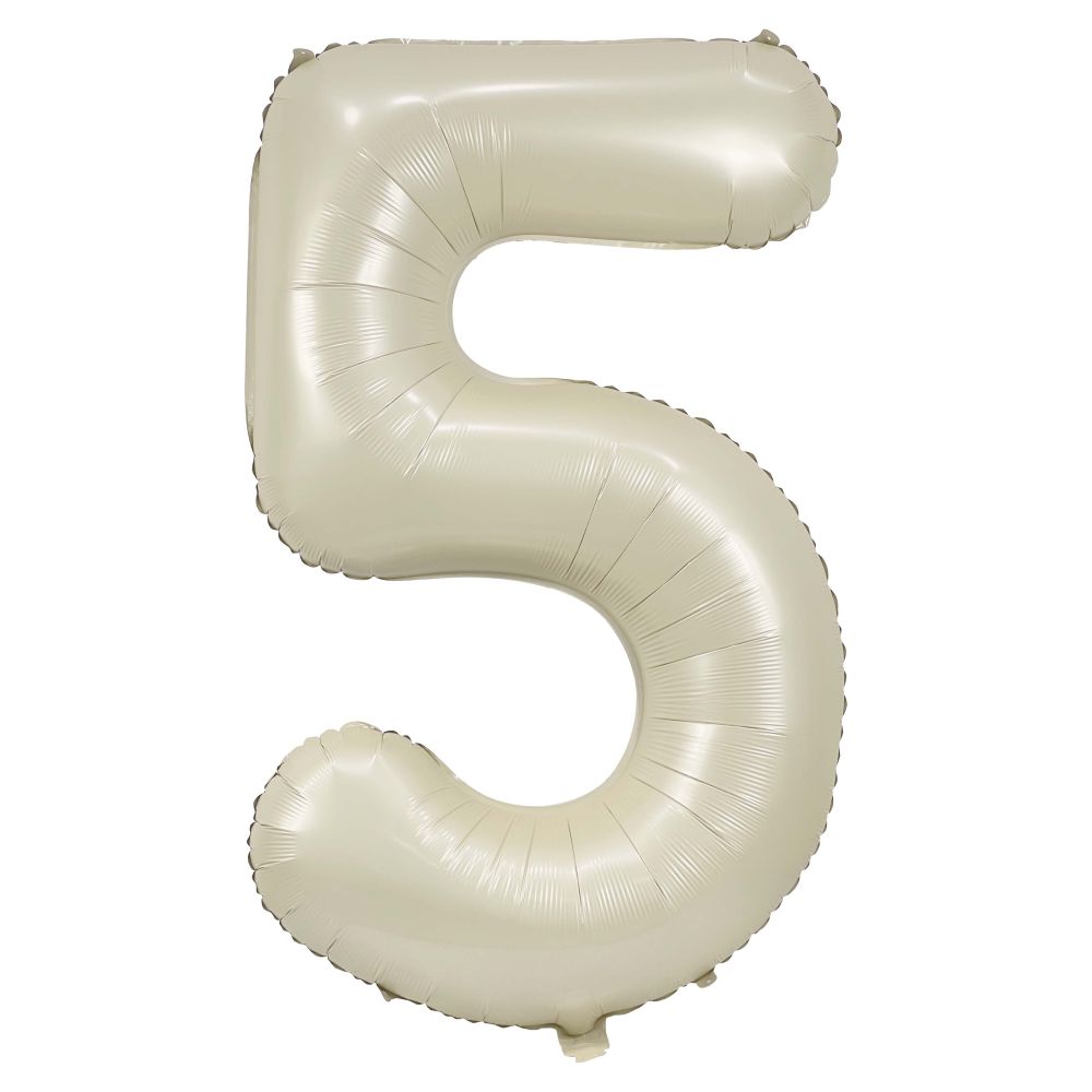 34" Cream Number 5 Balloon