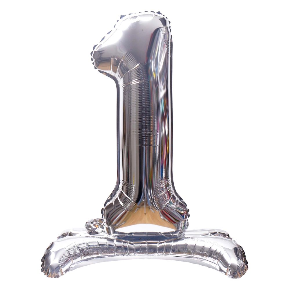 32" Stand Up Silver Number 1 Balloon