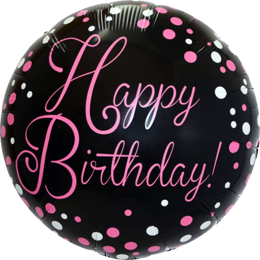 18" Happy Birthday Pink Script Balloon