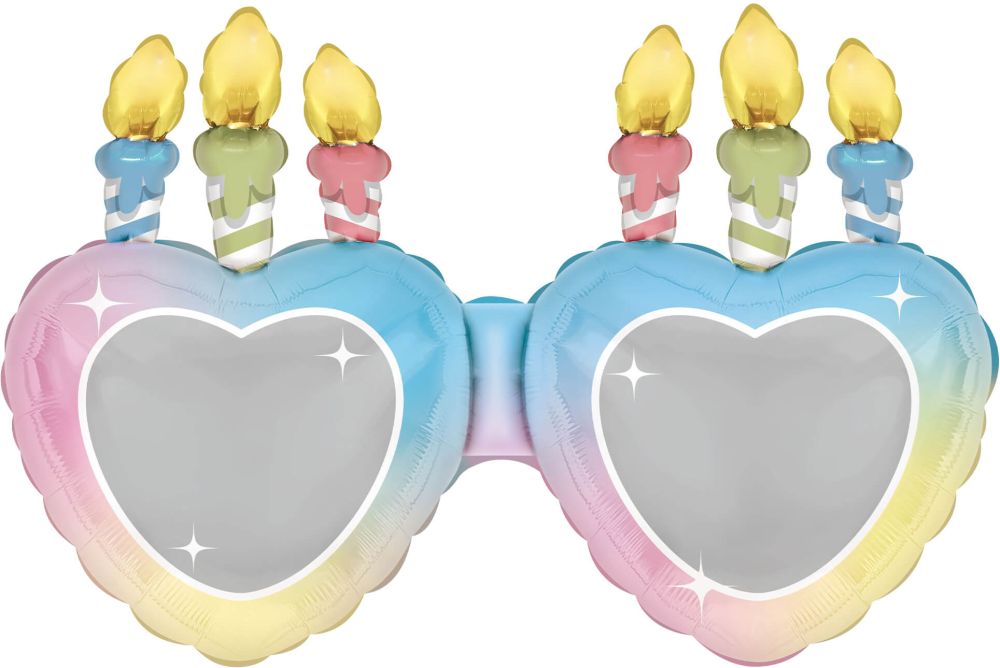 27" Heart Sunglasses and Candles Balloon