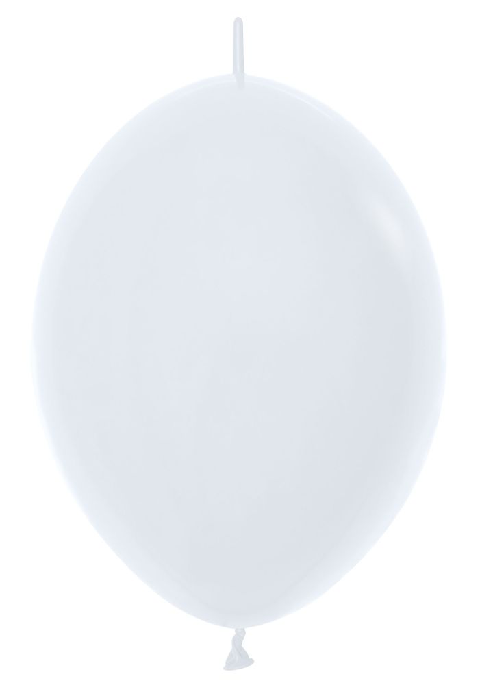 06" Fashion White Link-O-Loons (50pcs) Sempertex Balloons