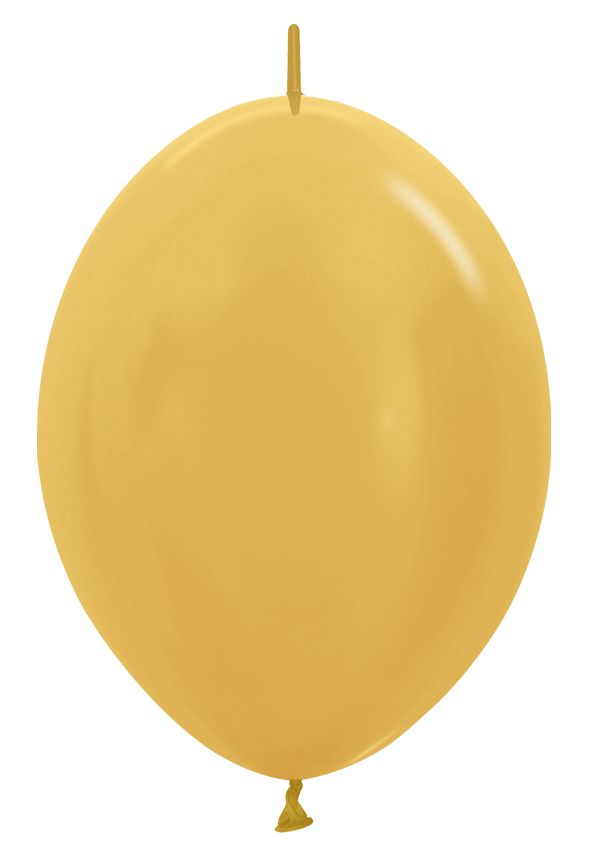 12" Metallic Gold Link-O-Loons (25pcs) Sempertex Balloons