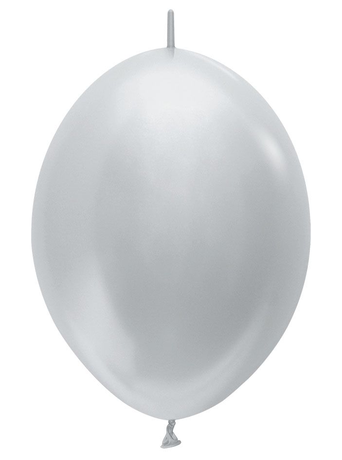 06" Satin Silver Link-O-Loons (50pcs) Sempertex Balloons