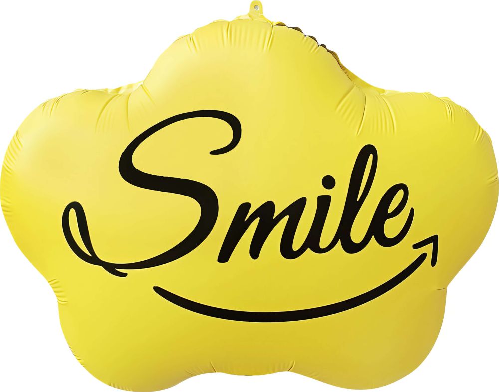 18" Yellow Cloud Smile Balloon