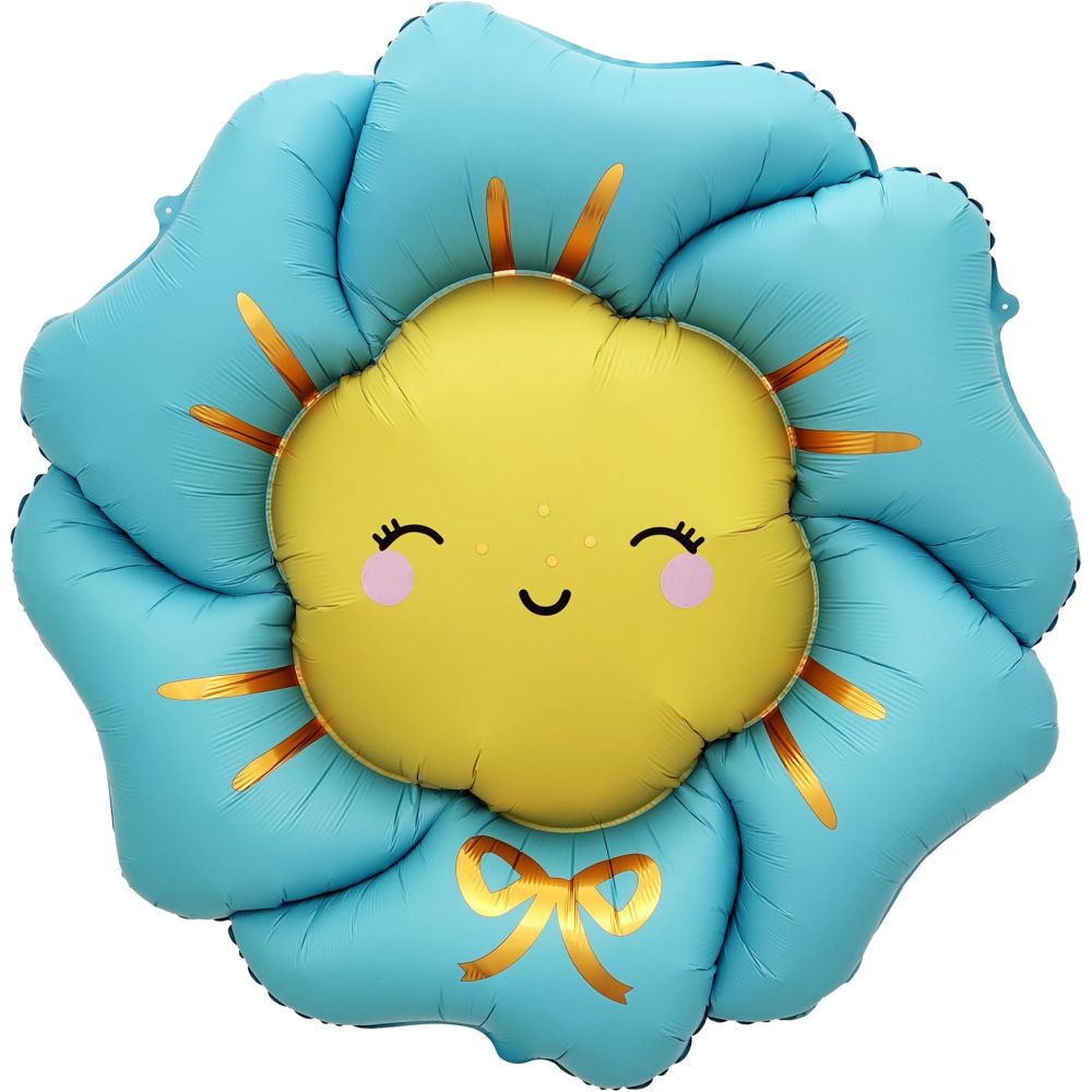 40" Blue Kawaii Flower Balloon