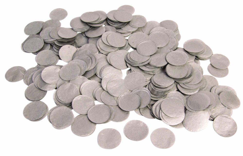 2.5cm Paper Confetti Dots Silver (22g)