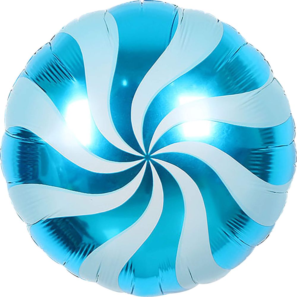 18" Candy Swirl Blue Balloon