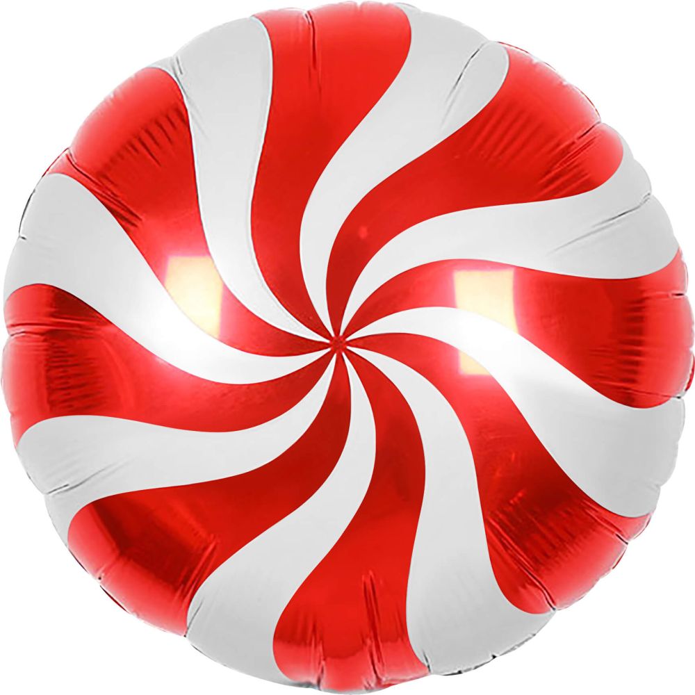 18" Candy Swirl Red Balloon
