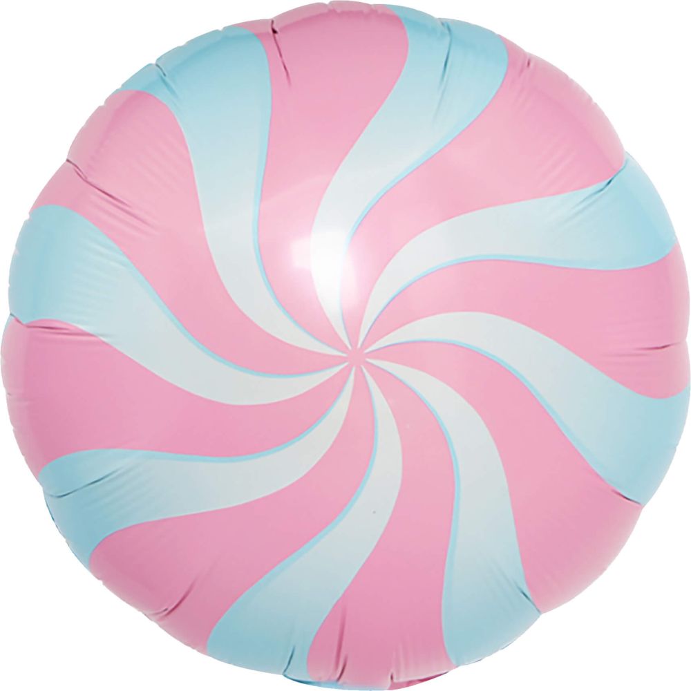 18" Candy Swirl Baby Pink Balloon