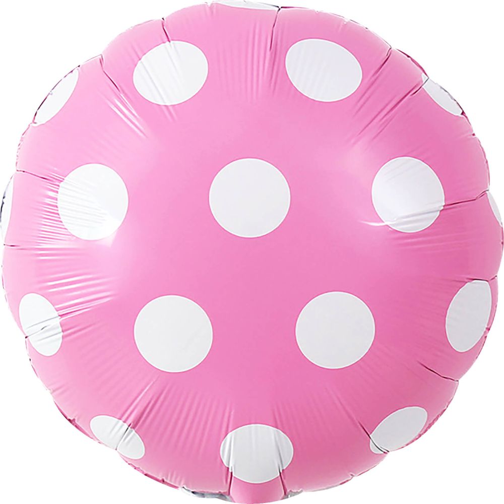 18" Candy Dots Pink Balloon