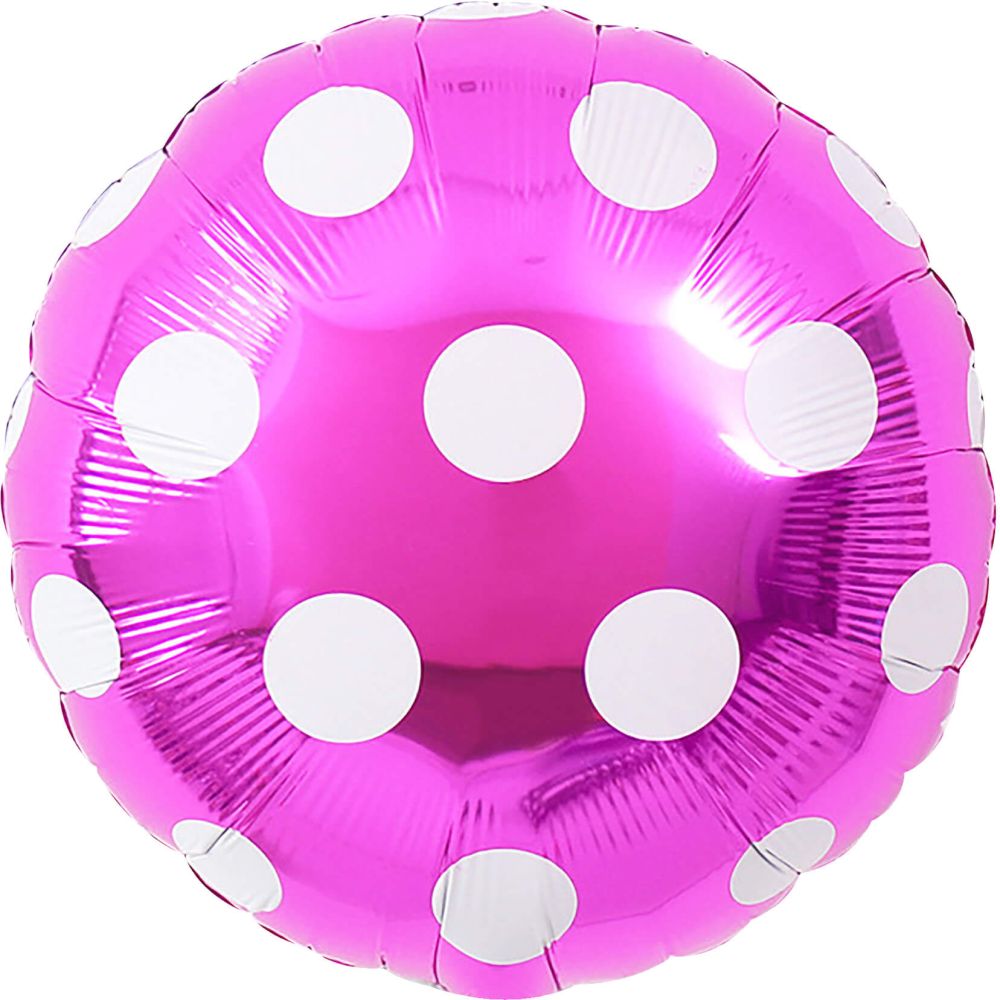 18" Candy Dots Fuchsia Balloon