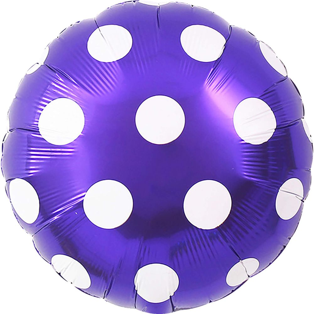 18" Candy Dots Purple Balloon
