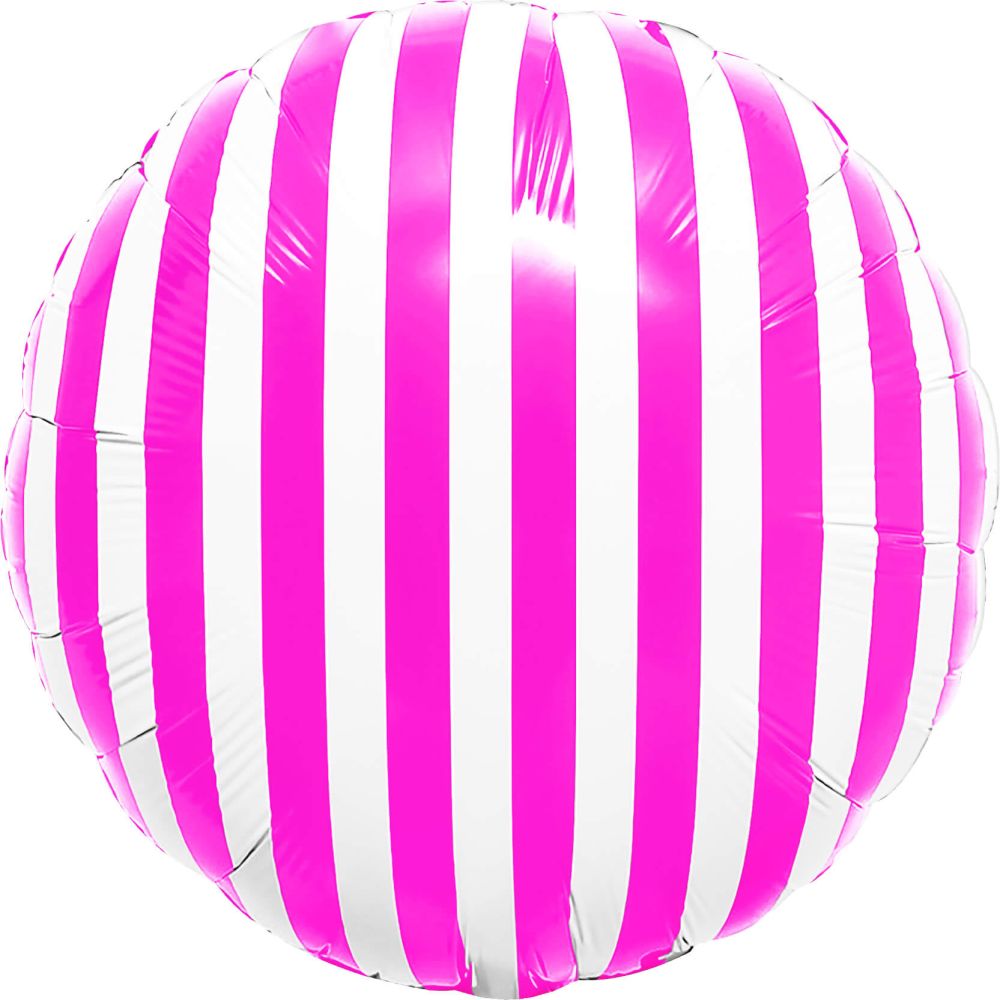 18" Striped Candy Fuchsia Balloon
