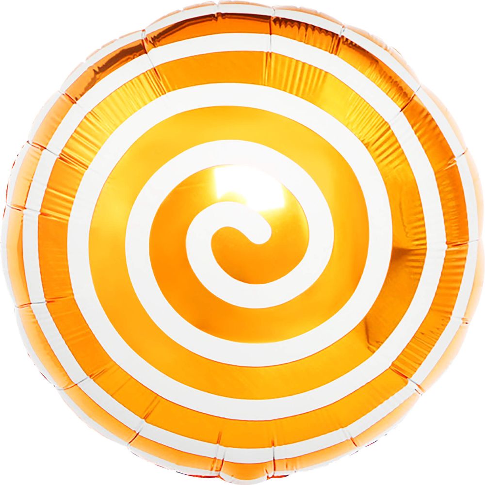 18" Candy Spiral Orange Balloon