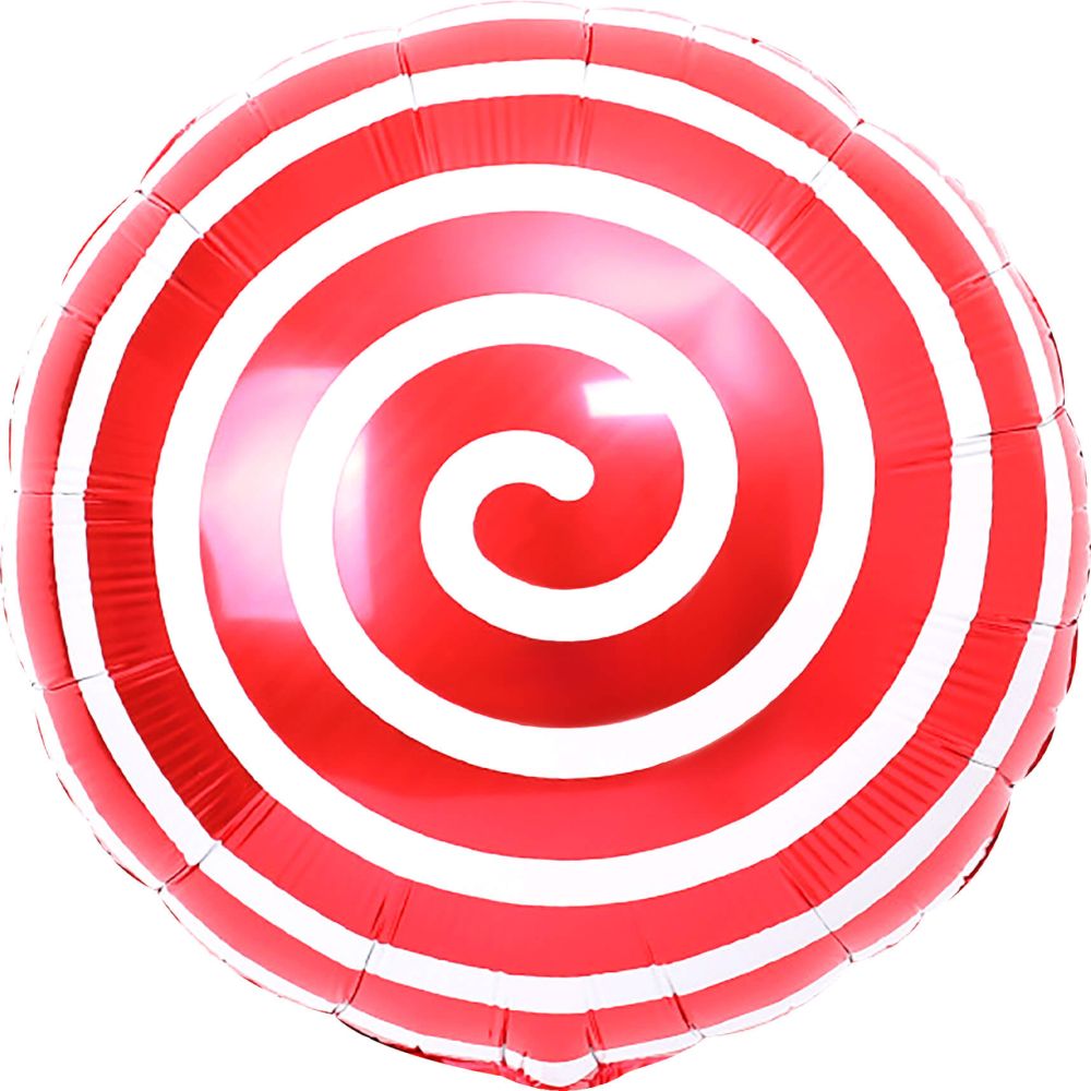 18" Candy Spiral Red Balloon