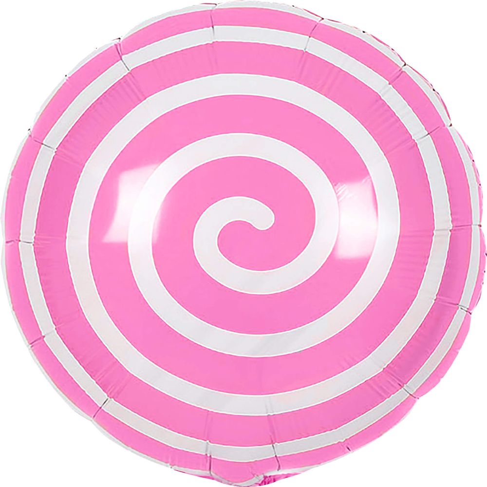 18" Candy Spiral Pink Balloon
