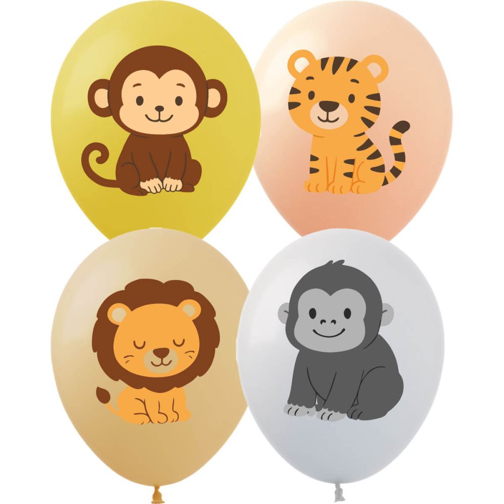 12" Jungle Animals (50pcs) Balloons