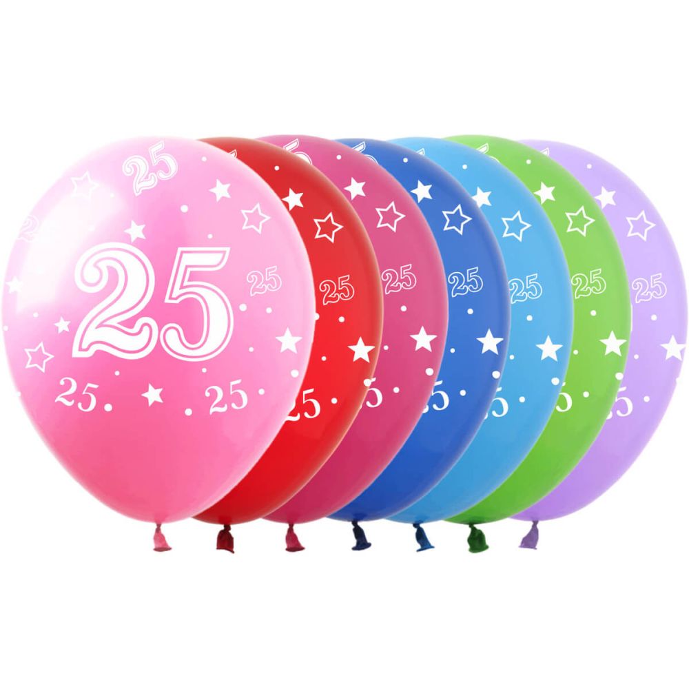 12" Number 25 Assortment (50pcs) Balloons